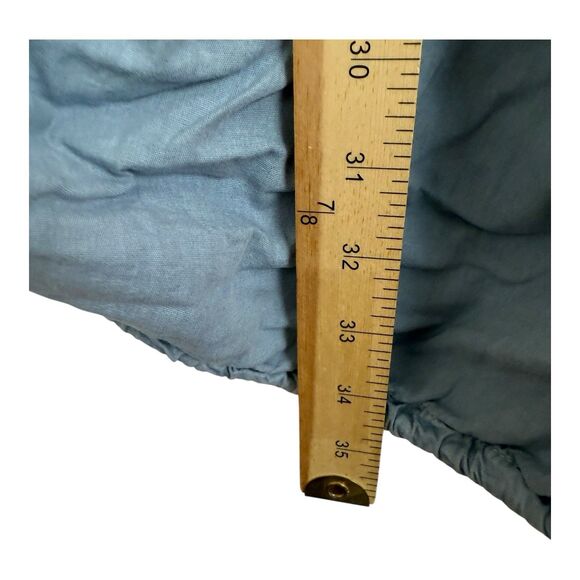 Free People Midi Skirt Sz Extra Small Ruched Cinched Sides Blue Elastic Waist - Picture 3 of 4